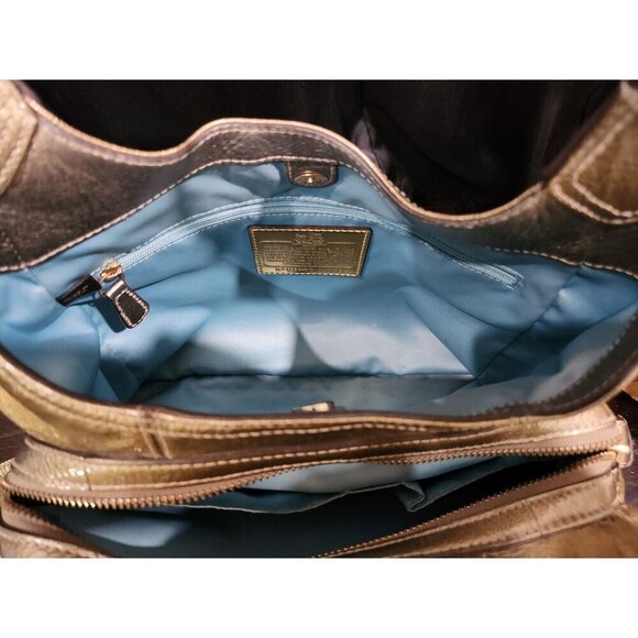 Authentic Coach Gold Patent Leather Maggie Hobo Shoulder Bag No. 14331-EUC - Picture 10 of 11